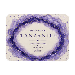 Imán flexible de Tanzanita, piedra de nacimiento d