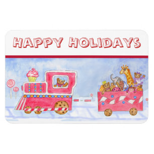 Imán flexible de tren de Navidad