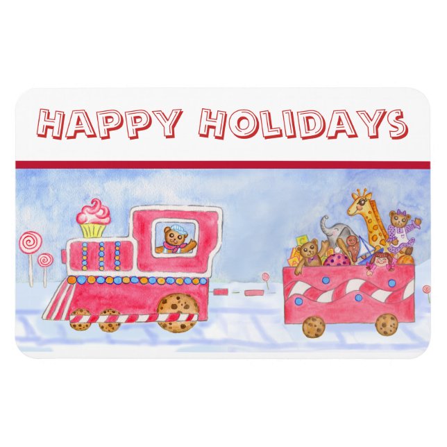 Imán flexible de tren de Navidad (Horizontal)