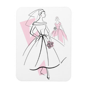 Imán flexible del grupo Fashion Bride Pink