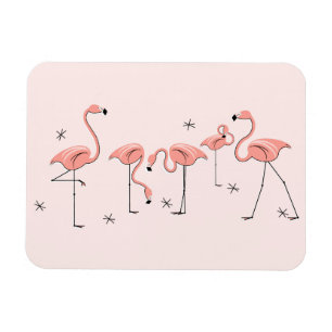 Imán flexible del grupo rosa Flamingo