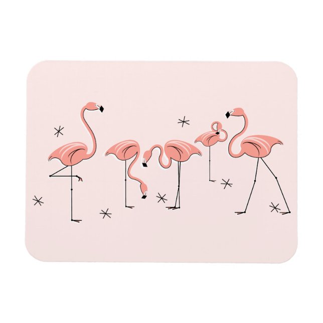 Imán flexible del grupo rosa Flamingo (Horizontal)