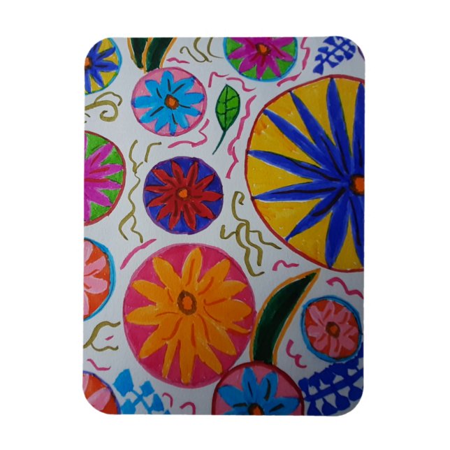 Imán flexible floral moderno (Vertical)