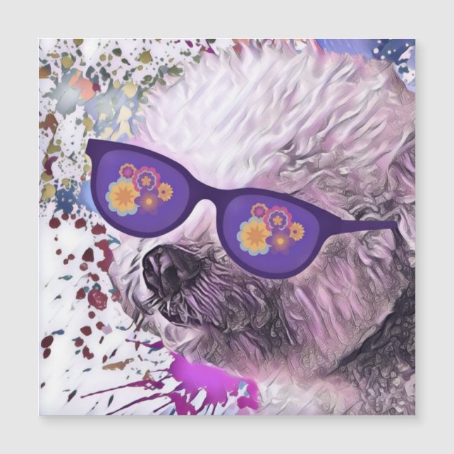 Imán flexible Hippie 'Chon el Bichon (Anverso)