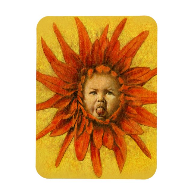 Imán flexible para bebé de flores divertidas (Vertical)