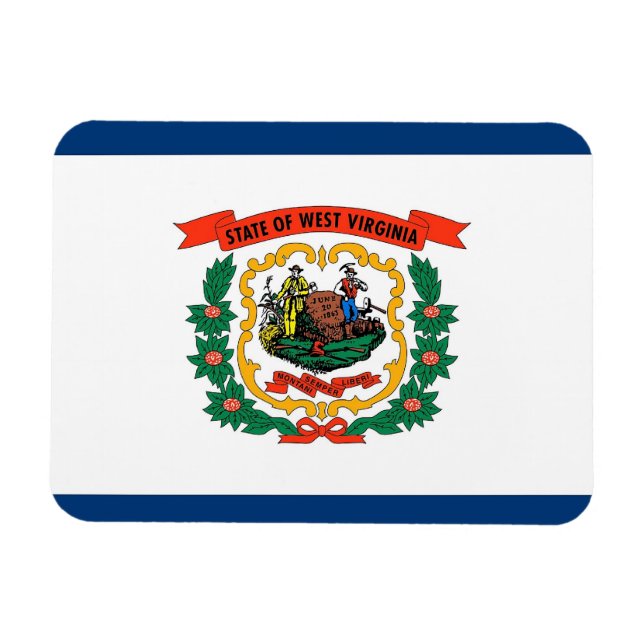 Imán flexible patriótico, bandera de Virginia Occi (Horizontal)
