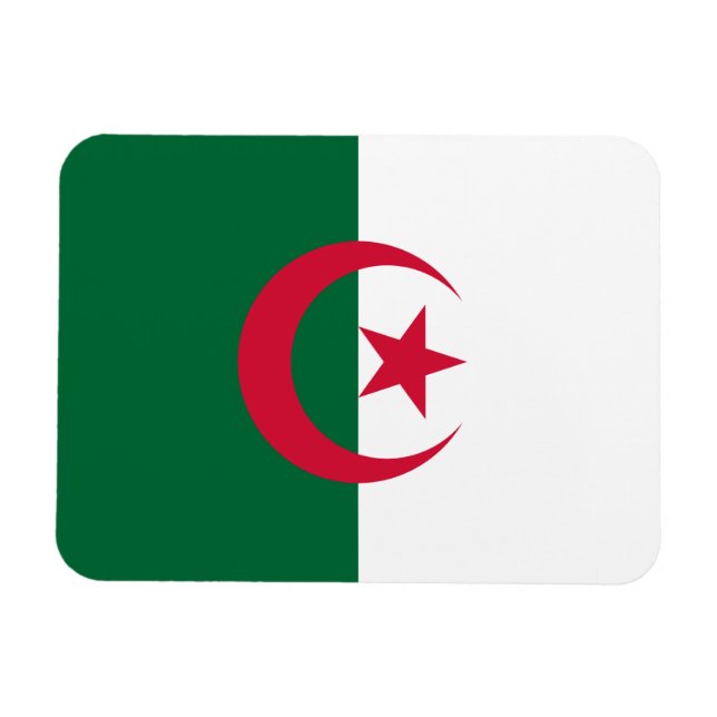 Imán flexible patriótico con bandera argelina (Horizontal)