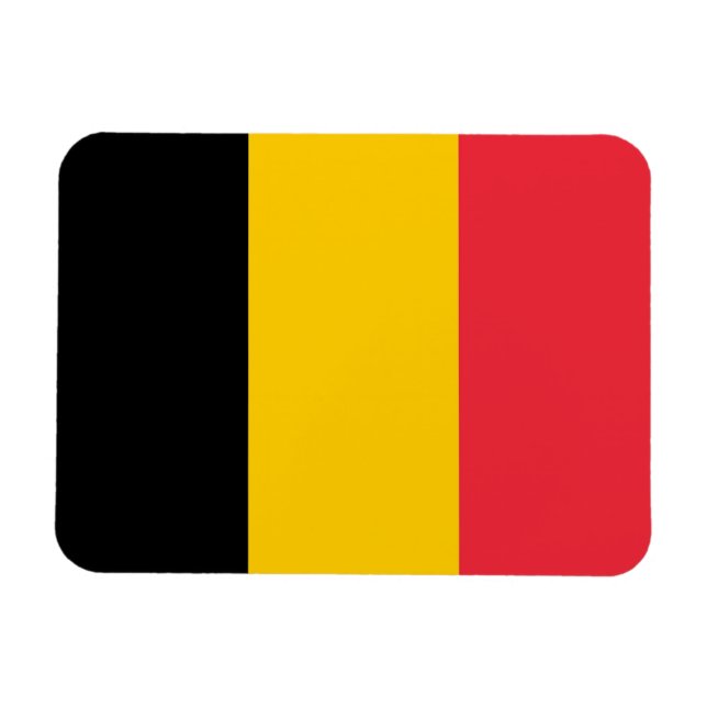Imán flexible patriótico con bandera de Bélgica (Horizontal)