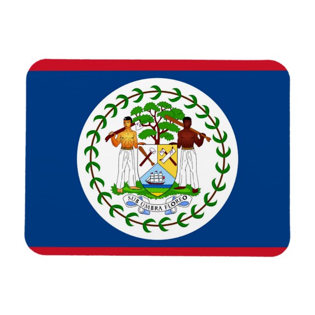 Imán flexible patriótico con bandera de Belice (Horizontal)