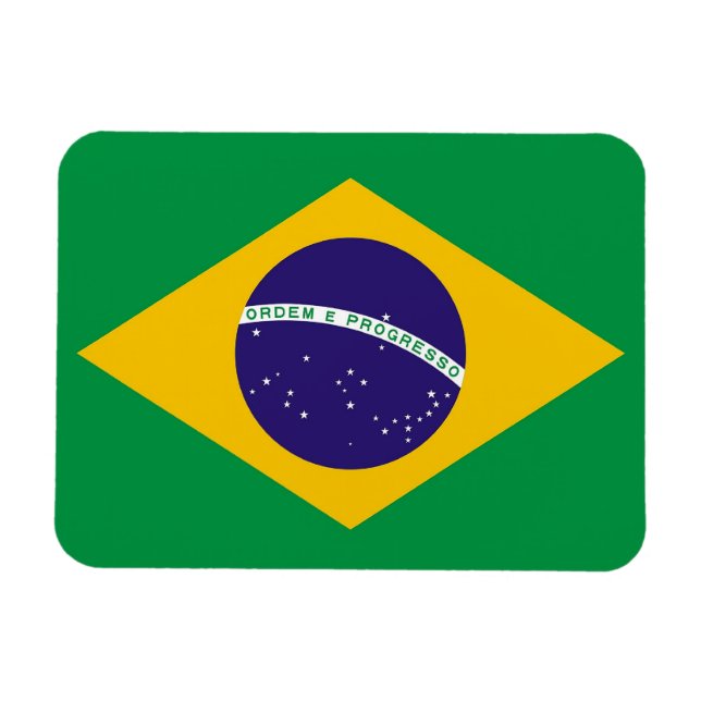 Imán flexible patriótico con bandera de Brasil (Horizontal)