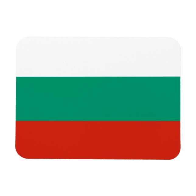 Imán flexible patriótico con bandera de Bulgaria (Horizontal)