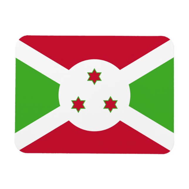 Imán flexible patriótico con bandera de Burundi (Horizontal)