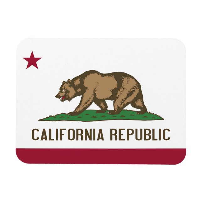 Imán flexible patriótico con bandera de California (Horizontal)