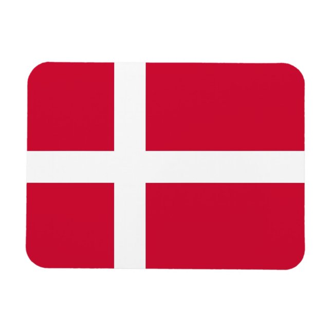 Imán flexible patriótico con bandera de Dinamarca (Horizontal)