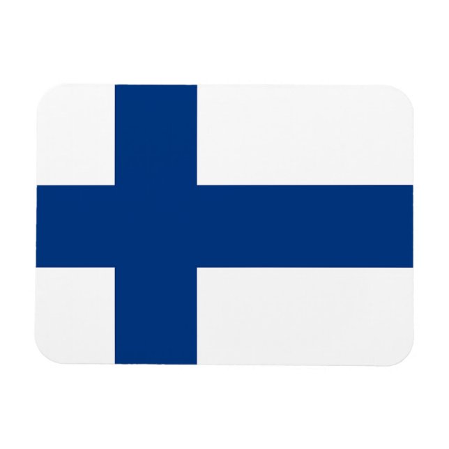 Imán flexible patriótico con bandera de Finlandia (Horizontal)