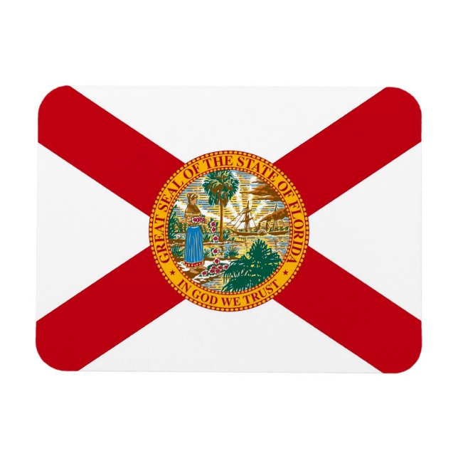 Imán flexible patriótico con bandera de Florida (Horizontal)