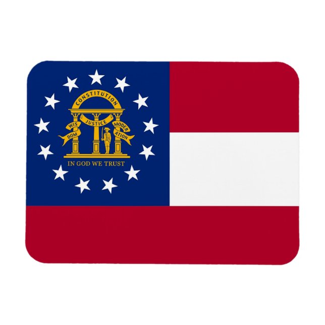 Imán flexible patriótico con bandera de Georgia (Horizontal)