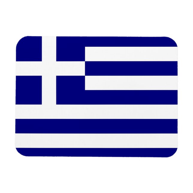 Imán flexible patriótico con bandera de Grecia (Horizontal)