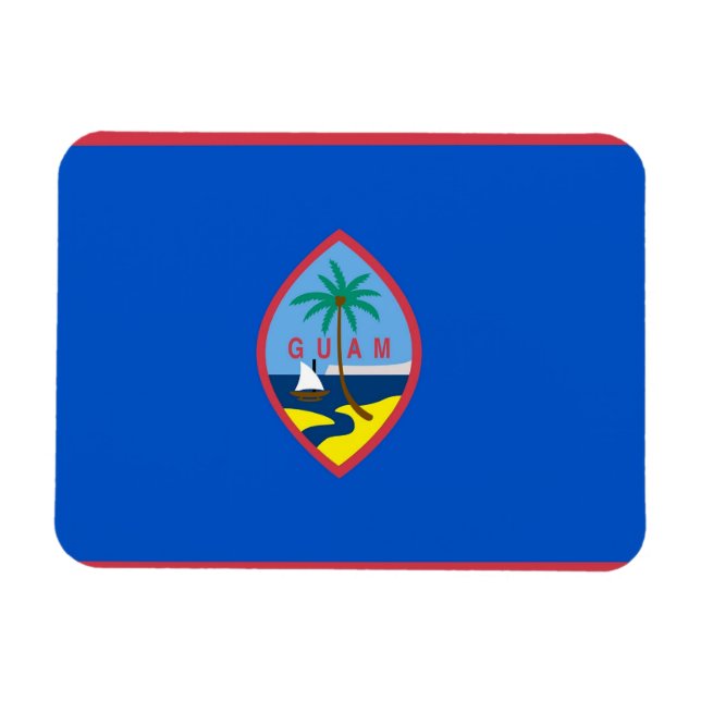 Imán flexible patriótico con bandera de Guam (Horizontal)