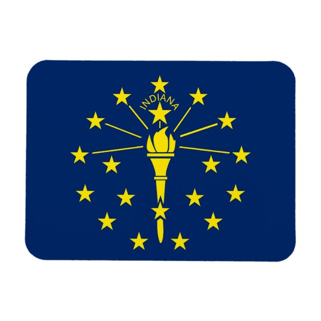Imán flexible patriótico con bandera de Indiana (Horizontal)