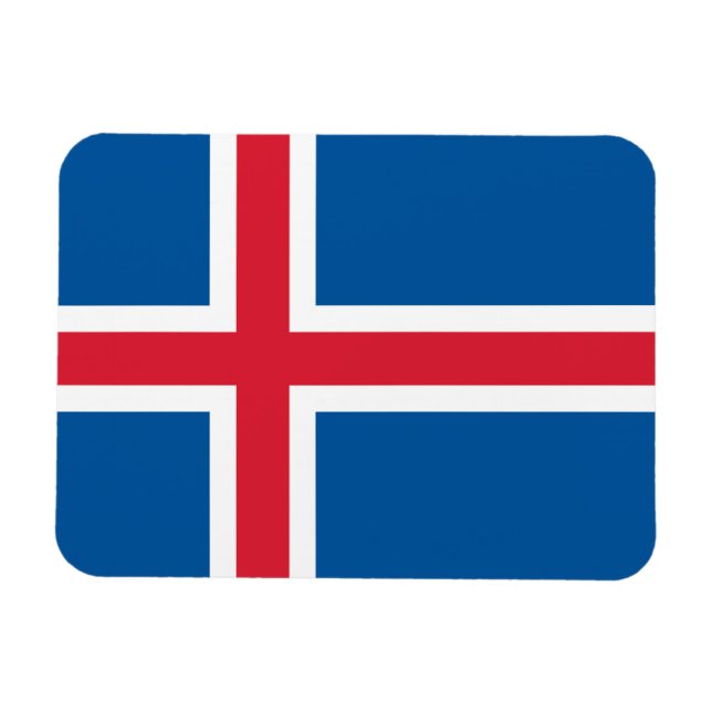 Imán flexible patriótico con bandera de Islandia (Horizontal)