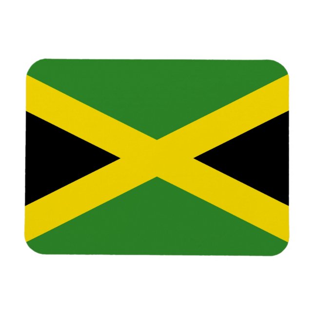 Imán flexible patriótico con bandera de Jamaica (Horizontal)