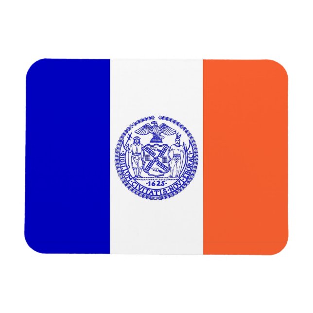 Imán flexible patriótico con bandera de la ciudad  (Horizontal)
