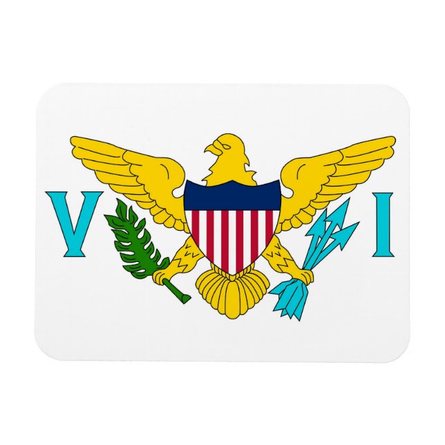 Imán flexible patriótico con bandera de las Islas  (Horizontal)