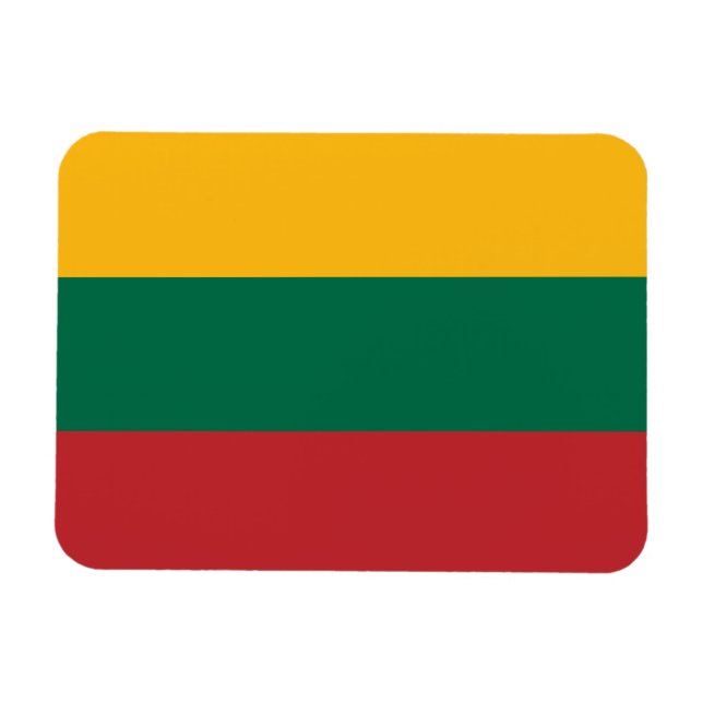 Imán flexible patriótico con bandera de Lituania (Horizontal)