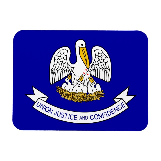 Imán flexible patriótico con bandera de Luisiana (Horizontal)