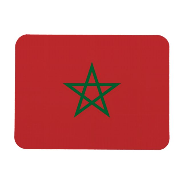 Imán flexible patriótico con bandera de Marruecos (Horizontal)