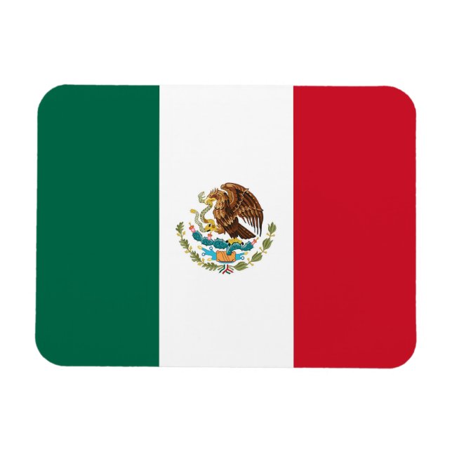 Imán flexible patriótico con bandera de México (Horizontal)