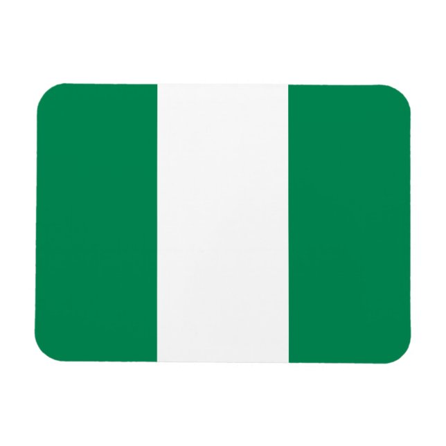 Imán flexible patriótico con bandera de Nigeria (Horizontal)