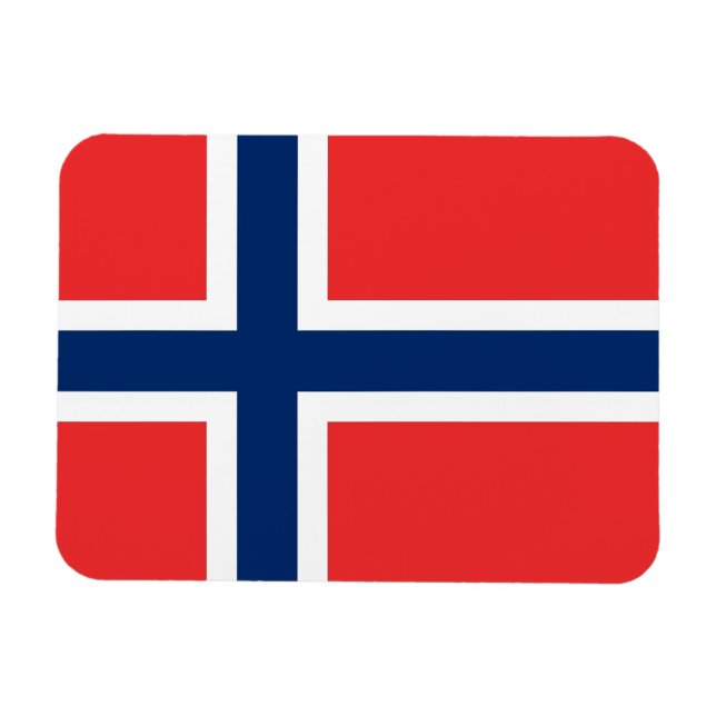 Imán flexible patriótico con bandera de Noruega (Horizontal)