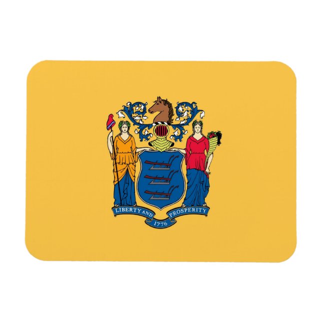 Imán flexible patriótico con bandera de Nueva Jers (Horizontal)