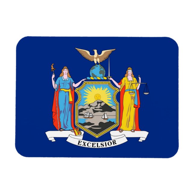 Imán flexible patriótico con bandera de Nueva York (Horizontal)