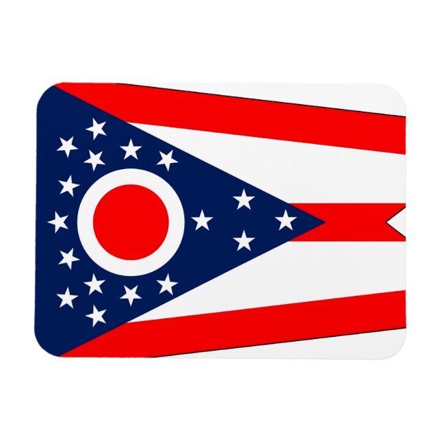 Imán flexible patriótico con bandera de Ohio (Horizontal)