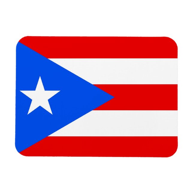 Imán flexible patriótico con bandera de Puerto Ric (Horizontal)