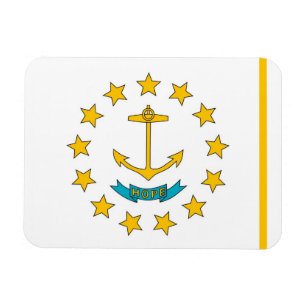 Imán flexible patriótico con bandera de Rhode Isla
