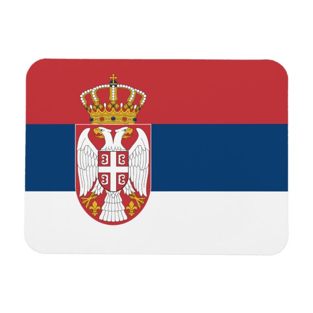 Imán flexible patriótico con bandera de Serbia (Horizontal)