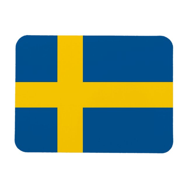 Imán flexible patriótico con bandera de Suecia (Horizontal)