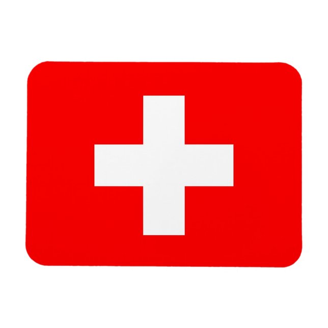 Imán flexible patriótico con bandera de Suiza (Horizontal)