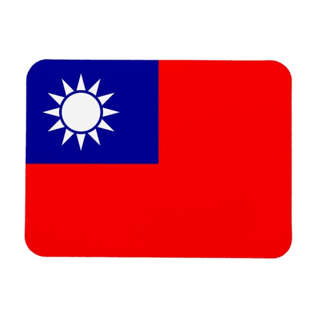Imán flexible patriótico con bandera de Taiwán (Horizontal)