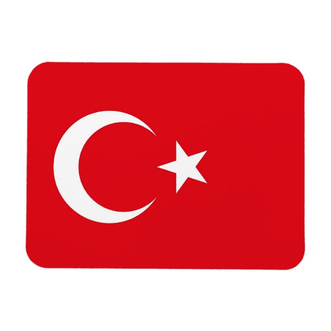 Imán flexible patriótico con bandera de Turquía (Horizontal)