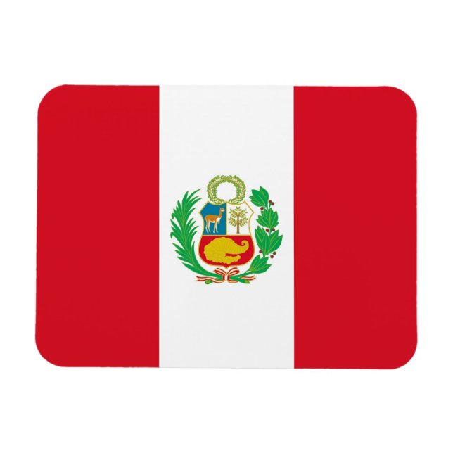 Imán flexible patriótico con bandera del Perú (Horizontal)