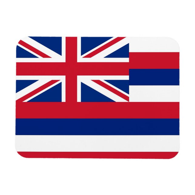 Imán flexible patriótico con bandera hawaiana (Horizontal)
