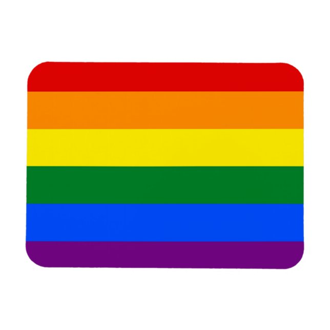 Imán flexible patriótico con bandera LGBT (Horizontal)
