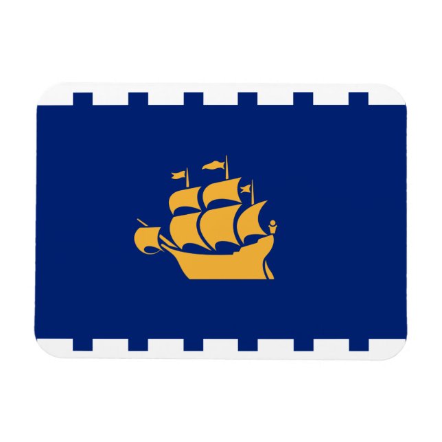 Imán Flexible photo magnet with flag of Quebec City (Horizontal)