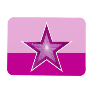 Imán flexible Pink Star rosa de dos colores