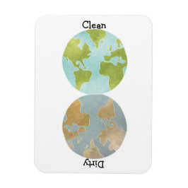 Imán flexible sucio y limpio de la Tierra